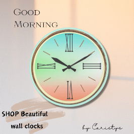 Relógio Grande Ombre Aqua, Verde, Coral