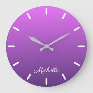 Relógio Grande Ombre roxo personalizado