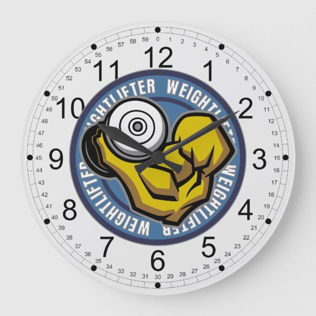 Relógio Grande Onda do Barbell do Weightlifter (Frente)