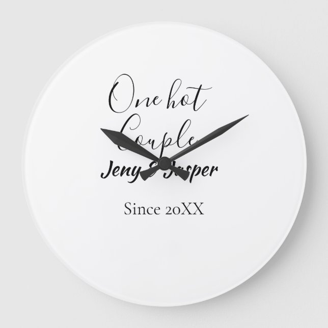 Relógio Grande One hot couple add name since 20XX year date (Frente)
