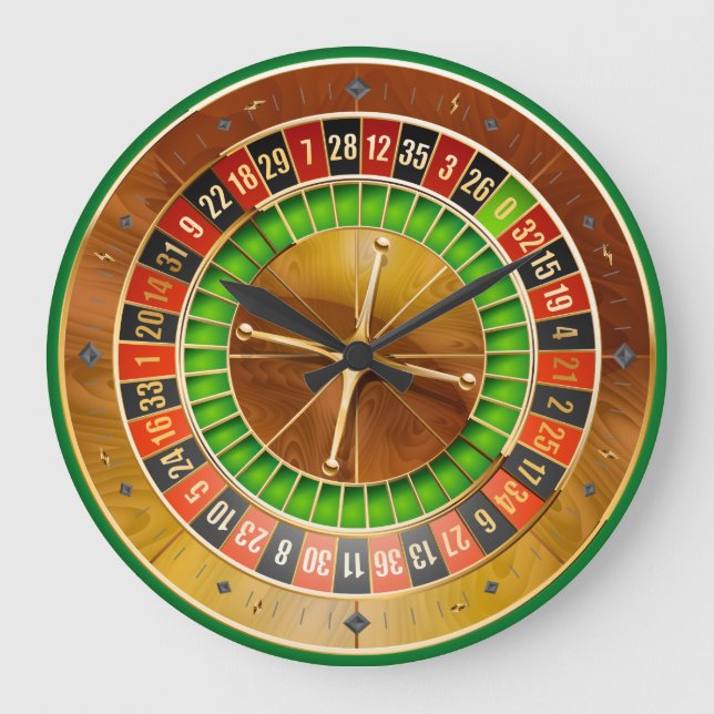 Relógio Grande Opções do Roulette 1 Wall Clocks (Frente)