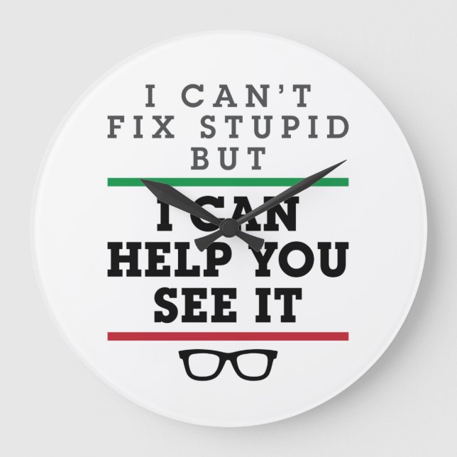 Relógio Grande Optometria Oftalmologia Optometria Ver Estúpidos (Frente)