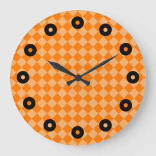 Relógio Grande Orange Combination Diamond Pattern by STaylor