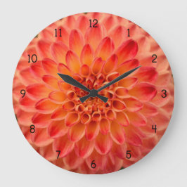 Relógio Grande Orange Dahlia Flower Clock