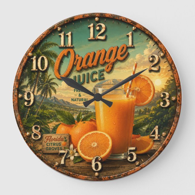 Relógio Grande  Orange Juice Kitchen (Frente)