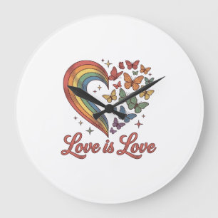 Relógio Grande Orgulho Borboleta Coração Amor É Amor Camisa Desig
