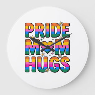Relógio Grande Orgulho Mãe Abraços Design Vector Arco-Íris Vintag