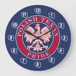 Relógio Grande Orgulho Texano Polonês