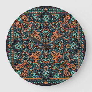 Relógio Grande Ornamentado Paisley Bandana: Pescoço da Seda.