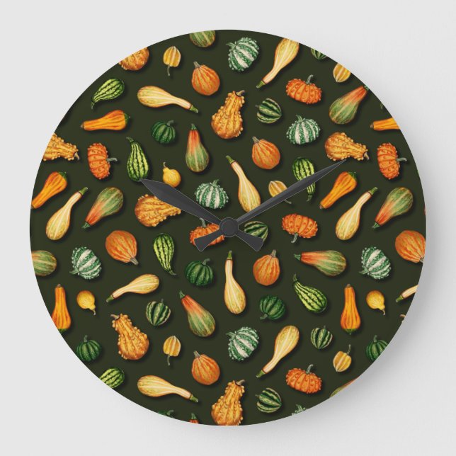 Relógio Grande Ornamentais para o outono, outono, Ação de Graças (Frente)