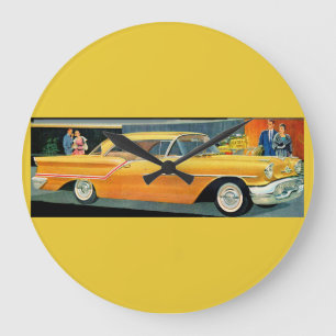 Relógio Grande os anos 50 Rocket dourado 88 Oldsmobile
