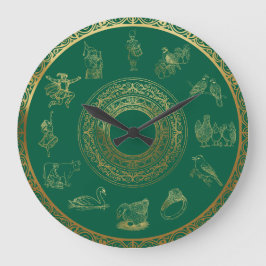 Relógio Grande Os Doze Dias do Natal Verde