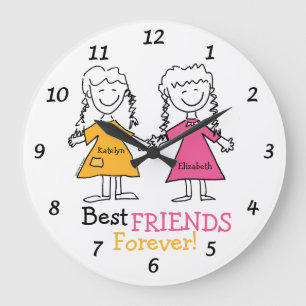 Relógio Grande Os melhores amigos para sempre personalizados