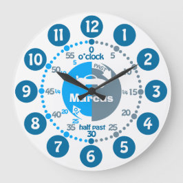Relógio Grande Os meninos aprendem dizer a tempo o azul