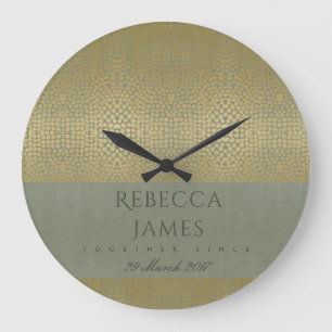 Relógio Grande OS PONTOS MOSAIC DA CINZA VELVET Dourada SALVAM O