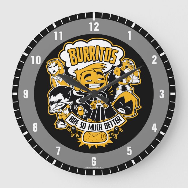 Relógio Grande Os titã adolescentes vão! O menino "Burritos do (Frente)
