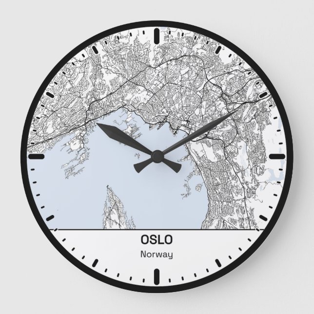 Relógio Grande Oslo Clock City Line Art (Frente)
