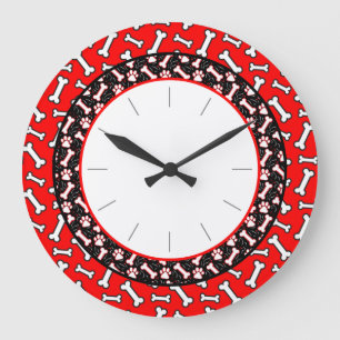 Relógio Grande Osso de cão do amante do animal de estimação e