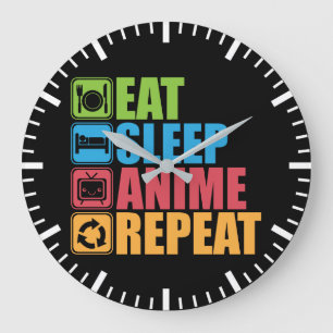 Relógio Grande Otaku - Coma, Dorme, Anime, Repita - Manga, Engraç