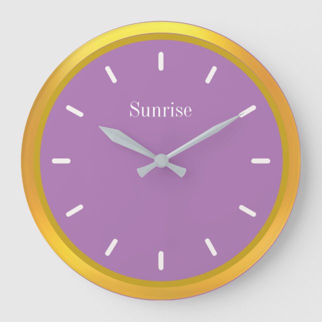 Relógio Grande Ouro Elegante e Violeta (Frente)