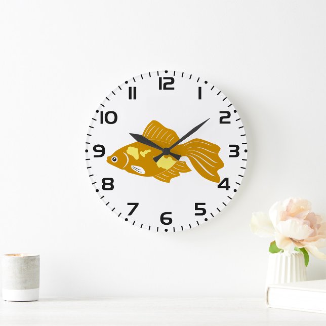 Relógio Grande Ouro Peixe Guppy Peixe Cinto Aquário Tropical Peix (Criador carregado)