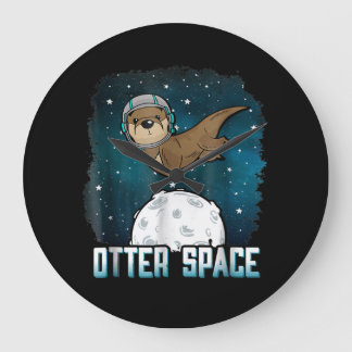 Relógio Grande Outro Espaço| Funny Otter Space Animal