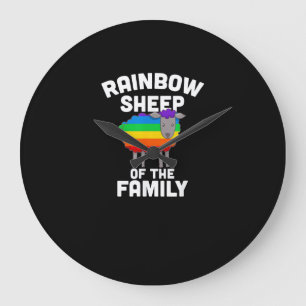 Relógio Grande Ovelha Arco-Íris Da Família Orgulho gay LGBTQ Equa