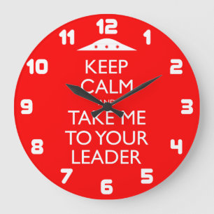 Relógio Grande OVNI Retro Engraçado Manter Calmo