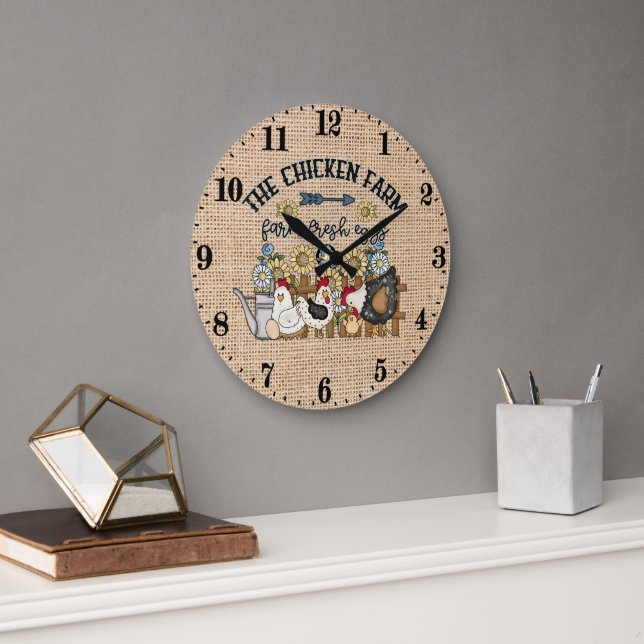 Relógio Grande ovos frescos de fazenda de galinha do País (Escritório)