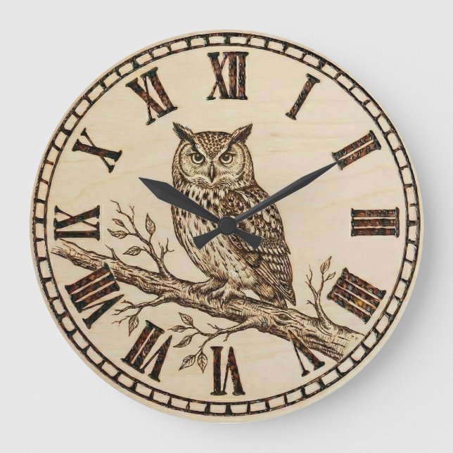 Relógio Grande Owl Wall Clock (Frente)