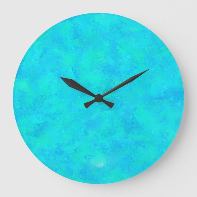 Relógio Grande Padrão Abstrato Azul Turquesa (Frente)