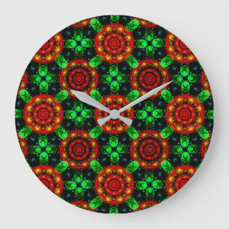 Relógio Grande Padrão Abstrato Floral Moderno Boho Elegante #504