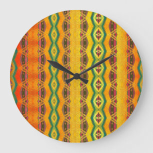 Relógio Grande padrão abstrato laranja
