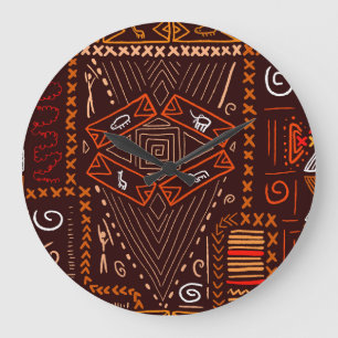 Relógio Grande Padrão Africano Aboriginal de Arte Sem Olhos