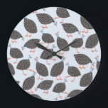 Relógio Grande Padrão Azul-Guisado<br><div class="desc">Um bando de pequenos guineenses marchando sobre este divertido padrão azul para fazer você sorrir.</div>