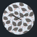 Relógio Grande Padrão Azul-Guisado<br><div class="desc">Um bando de pequenos guineenses marchando sobre este divertido padrão azul para fazer você sorrir.</div>