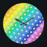 Relógio Grande Padrão Brilhante Geométrico Hexágono Flor<br><div class="desc">Padrão Brilhante Geométrico Hexágono Flor</div>