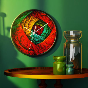 Relógio Grande Padrão Colorido de Arte Moderna Abstrato artística