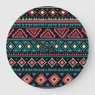 Relógio Grande Padrão Comercial de Vintage Étnica Tribal
