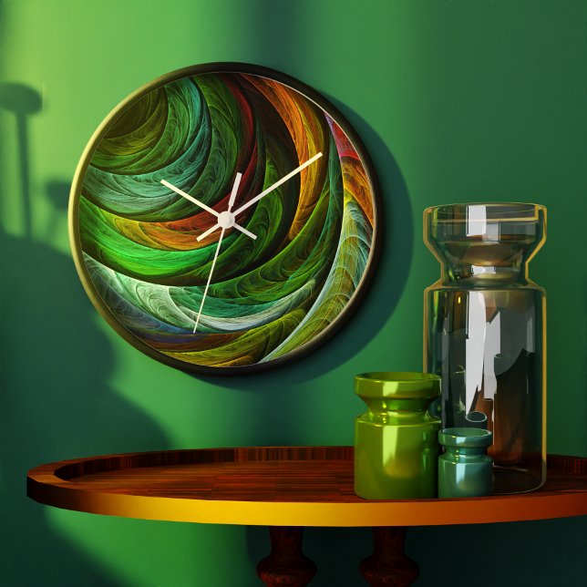 Relógio Grande Padrão de Abstrato de Arte Moderna com Glória de C (Color Glory Modern Abstract Art Pattern Elegant Wall Clock )