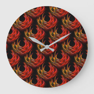 Relógio Grande Padrão de Arte Abstrata Elegante Boho Moderno Fofo