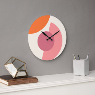 Relógio Grande Padrão de Arte em Mosaico de Círculos Geométricos 