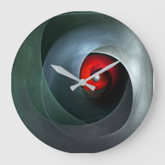 Relógio Grande Padrão de Arte Moderna Abstrato de Roteiro Vermelh