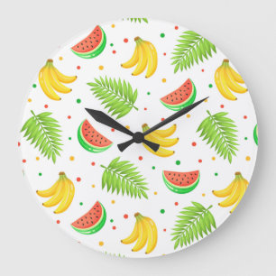 Relógio Grande Padrão de Bolinhas de Fruta tropical