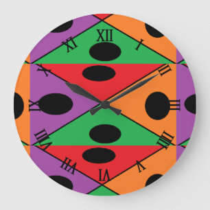 Relógio Grande Padrão de bolinhas preta