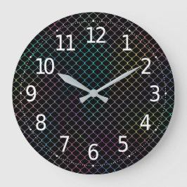 Relógio Grande Padrão de Cadeia de Cerca Colorida Moderna Elegant