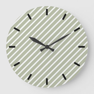 Relógio Grande Padrão de cinco faixas verde-oliva e branco