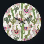 Relógio Grande Padrão de Coleção de Llamarama<br><div class="desc">Aproveite este novo padrão criativo de lama em um produto ou peça para aprimorar e agregar ao mundo ao seu redor.Artista: Victoria Borges</div>