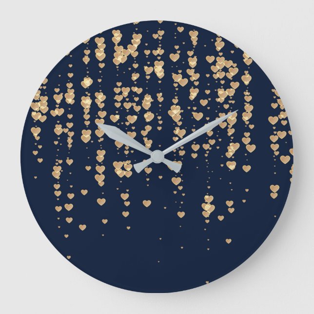 Relógio Grande Padrão de Corações 23 (Frente)