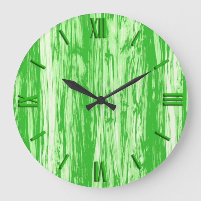 Relógio Grande Padrão de deriva - verde limão e branco (Frente)